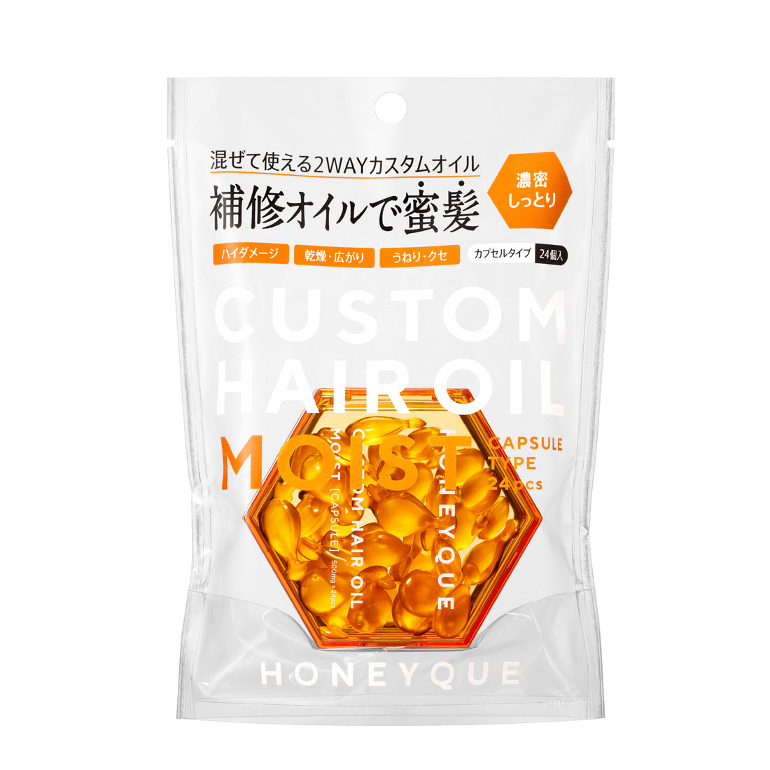 HONEYQUE 蜂蜜蛋白免沖洗護髮膠囊 濃密保濕 24粒裝